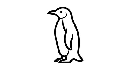 Obraz premium Minimalist penguin silhouette vector illustration.
