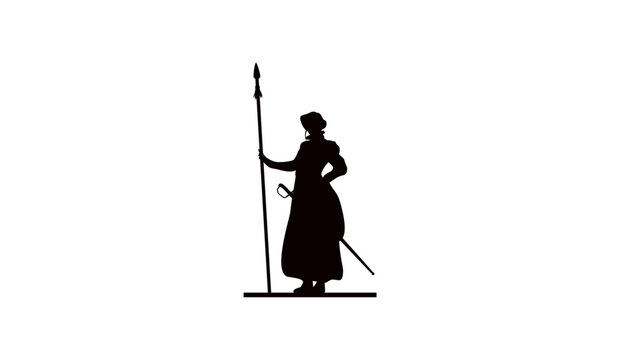 Kenau Simonsdochter Hasselaer, black isolated vector silhouette