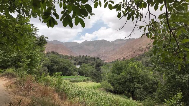 Peaceful Rural Landscape with Atlas Mountains in Imoulass, Taroudant, Morocco &ndash; August 1, 2026
