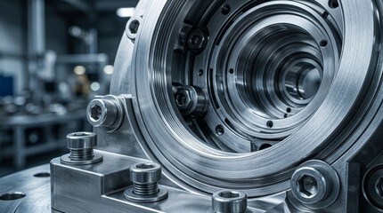 Fototapeta premium Industrial design background featuring various types of metal details and engineering technology.