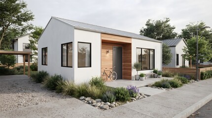 Fototapeta premium Small_house_exterior_compact_design 