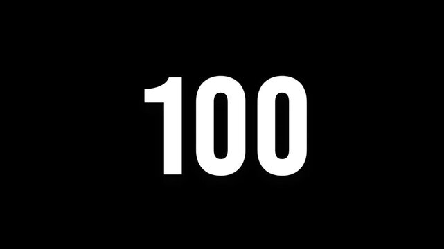 Pixel number 100, number one hundred, alpha channel, alphabet and letters in pixel style with a transparent background