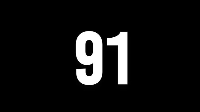 Pixel numeral 91, numeral ninety one, alpha channel, alphabet and letters in pixel style with a transparent background