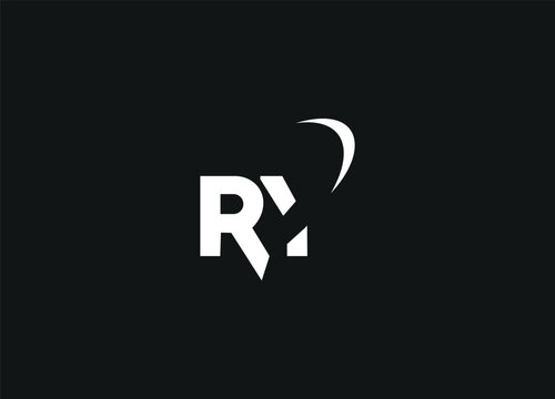 RY Alphabet letters Monogram logo design