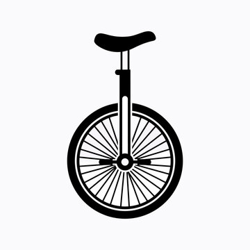 Clean unicycle vector icon isolated on white background.