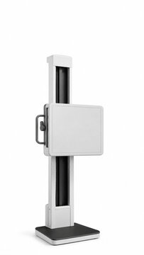 Generative AI vertical X ray detector isolated on white background.