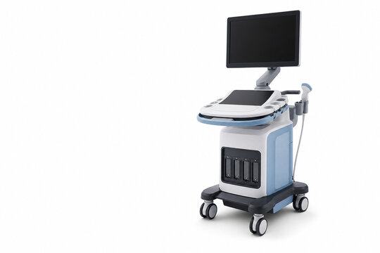 Generative AI diagnostic ultrasound isolated on white background.
