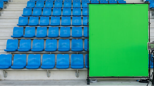 advertising boards with green screens at soccer fields, stadiums, and sports fields 