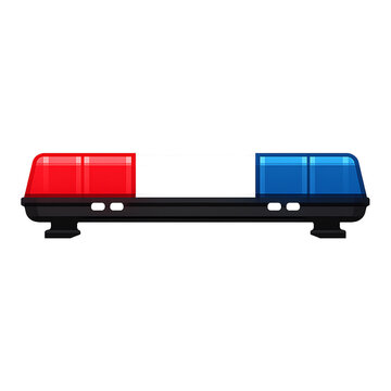 Vector illustration of a red and blue emergency light bar isolated on a white background.