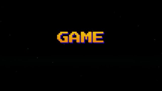 Retro Pixelated Game Over Screen Animation with Nostalgic VHS Distortion and CRT Scanlines 4k video