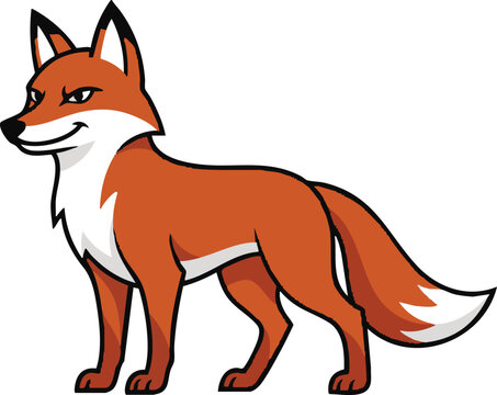 Cunning fox vector illustration. Smart red fox mascot design for branding and logos.