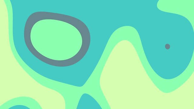 Abstract Organic Layered Shapes Background in Mint Green and Teal
