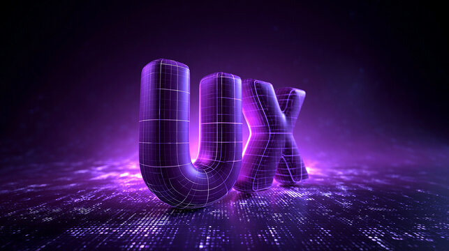 UX User Experience Digital Technology Neon Glowing