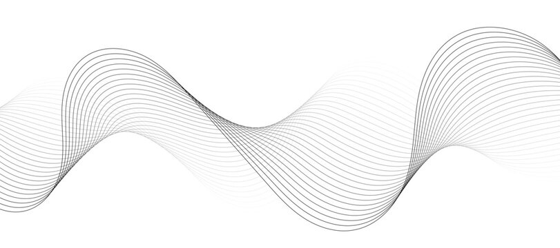 Abstract monochrome background featuring flowing smooth lines in a rhythmic wave pattern for elegant minimalist design compositions