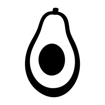 vector silhouette of a split avocado