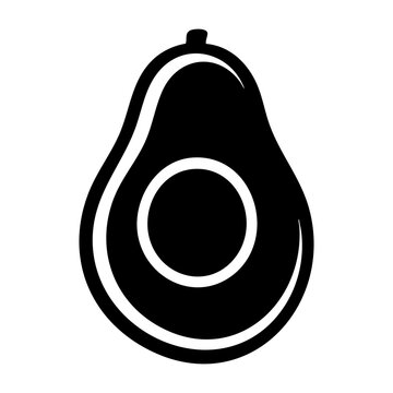 vector silhouette of a split avocado