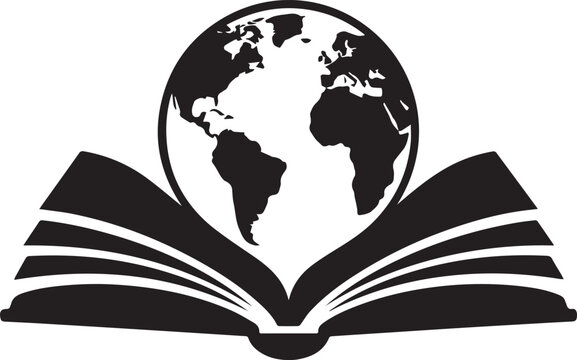 Globe Open Book World Education Literacy Vector Icon