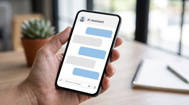 AI chatbot conversation interface on smartphone