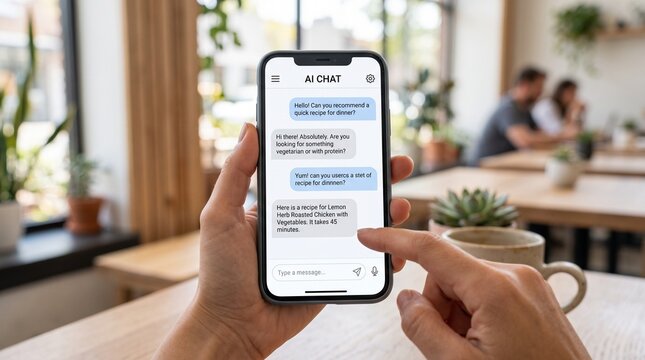 AI chatbot conversation interface on smartphone