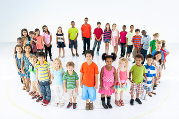 Obraz premium Diverse children standing together photo