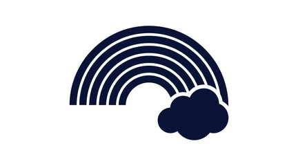 Obraz premium Rainbow Cloud Icon Silhouette Weather Design