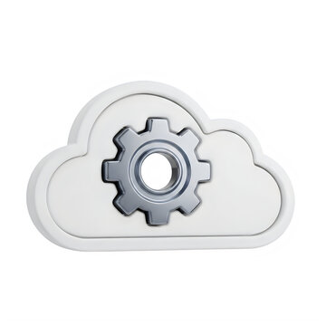 3D Cloud Computing Configuration Settings Gear Icon