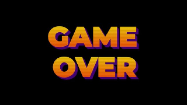 Retro Arcade Failure Screen with Glitchy VHS Distorted Typography and Vintage Screen Interference 4k video