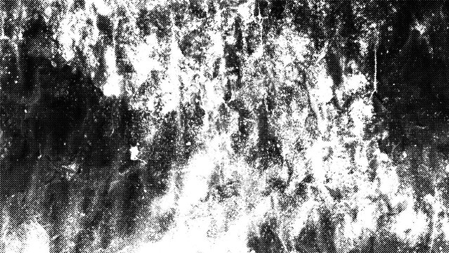Abstract distressed halftone background with grunge texture and old effect, black and white artistic image.