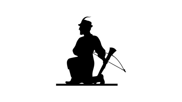 William Tell, black isolated vector silhouette