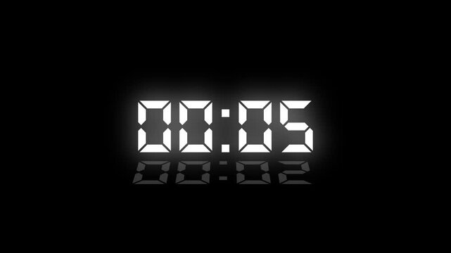 Countdown Digital Clock Animation 10 to 0 second Countdown digital clock timer icon.Animation of glowing 30 to 0 second countdown timer. Motion graphics of count down concept