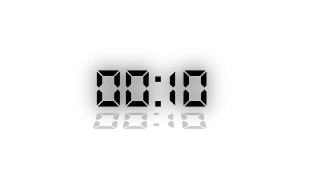 Countdown Digital Clock Animation 15 to 0 second Countdown digital clock timer icon.Animation of glowing 30 to 0 second countdown timer. Motion graphics of count down concept