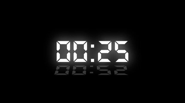 Countdown Digital Clock Animation 30 to 0 second Countdown digital clock timer icon.Animation of glowing 30 to 0 second countdown timer. Motion graphics of count down concept
