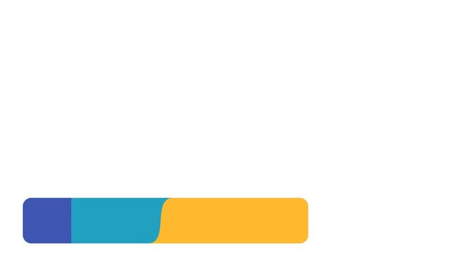 Clean Blue and Yellow Lower Third Motion Graphic with Bright Contrast, Simple Shape and Clear Space for Text, Professional and Versatile Overlay Element Suitable for All Types of Video Content