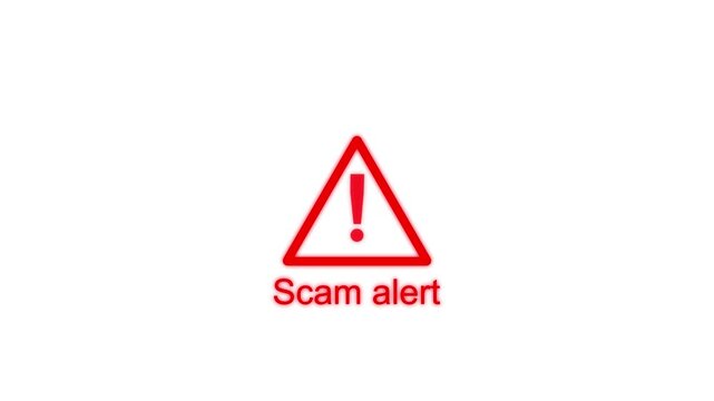 Scam alert symbol, showing digital scam fraud alert and spam alert risk template animation. Cybersecurity risks and system vulnerabilities digital data protection cyber threat prevention