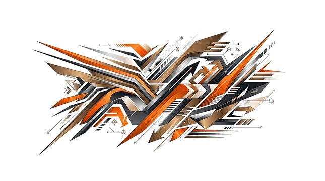 Abstract racing car decal with sharp geometric lines.