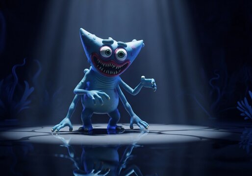 Azure Smile in Shadowed Haze