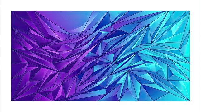 Geometric purple and blue crystalline background texture.