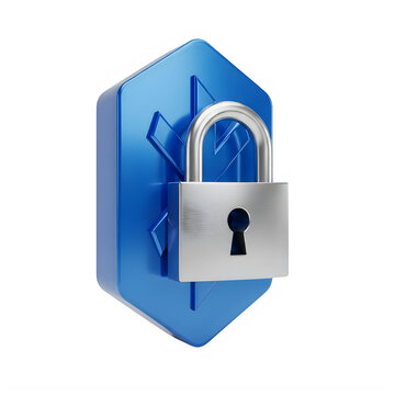 Bluetooth Security Padlock 3D Icon Secure Connection
