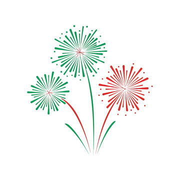 Mexican Independence Day fireworks celebration vibrant red and green display