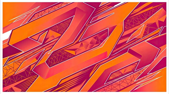 Vibrant orange and red geometric vinyl wrap pattern