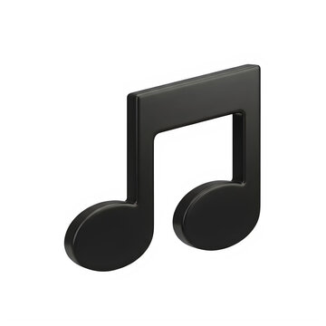 Dark 3D Music Note Symbol Minimalist Glossy Render