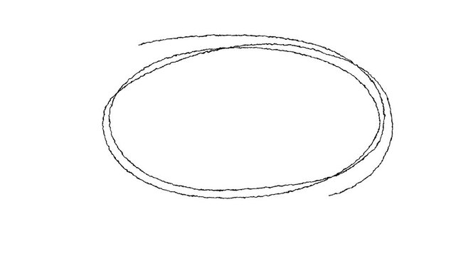 hand drawing circles animation on black background.4k video animation, Hand-drawn red circle marker animation, Hand-drawn red circle highlight animation isolated transparent background in 4k alpha 