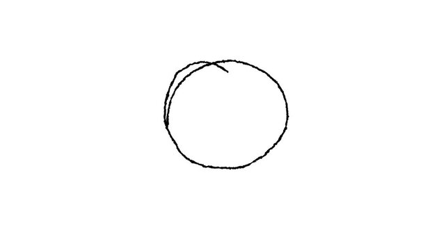 Red Circle Highlighter Scribble Animation. Hand drawn red circle highlights animation on transparent background,For marking text, marker pen, pencil, hand-drawn doodle grunge circle highlights. 4K 