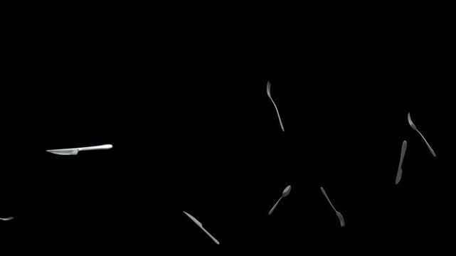 Cutlery Blast with Alpha Channel