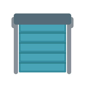 Garage Roller Door Clipart Vector Flat Illustration Logo Icon
