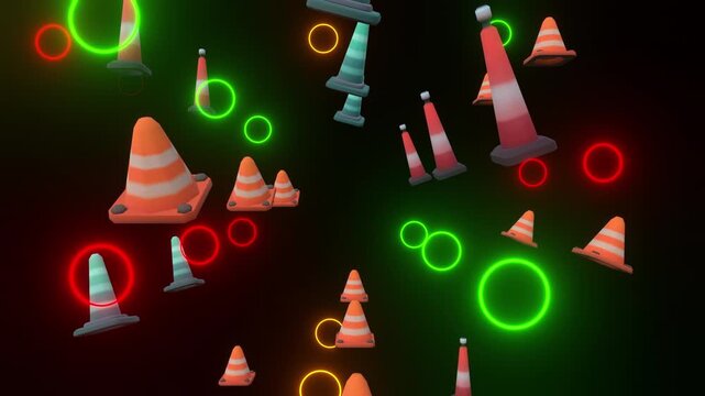 Road Cones Background and Loop
