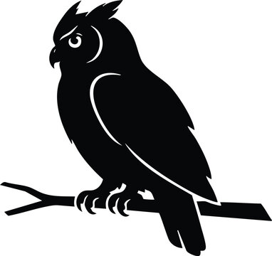 Majestic Owl Silhouette Collection Black Vector Bird of Prey Isolated on White Background