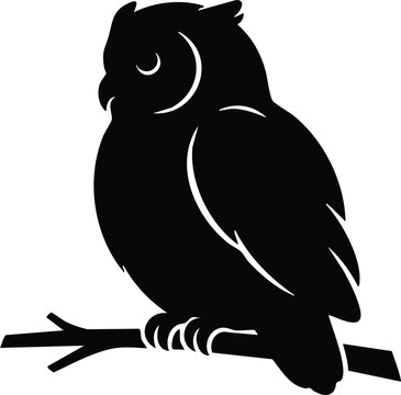 Majestic Owl Silhouette Collection Black Vector Bird of Prey Isolated on White Background