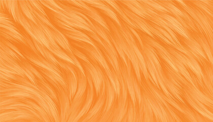 Orange ginger fur texture background. Vector illustration of realistic fluffy animal hair pattern. Seamless golden orange backdrop and banner design for soft warm textile projects and artworks. © Bediha Duru Öksüz