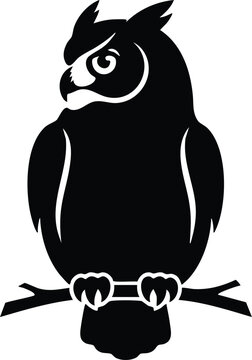 Majestic Owl Silhouette Collection Black Vector Bird of Prey Isolated on White Background
